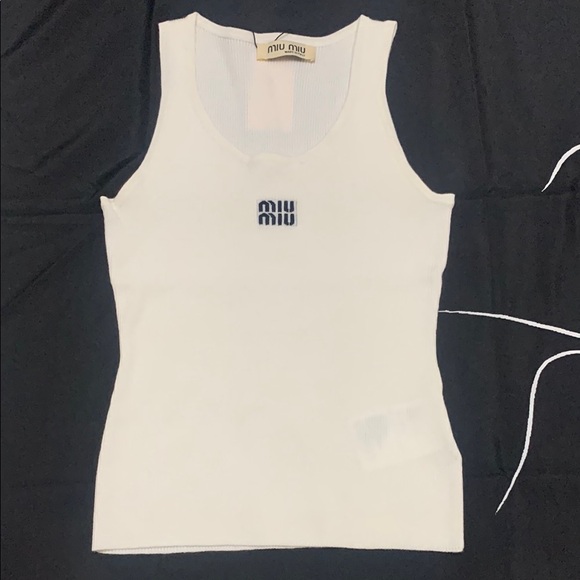 Miu Miu White Tank Top - Picture 1 of 4